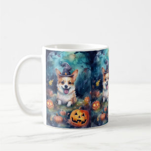 Halloween Corgi With Pumpkins Scary Coffee Mug
