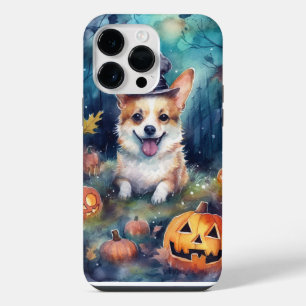 Halloween Corgi With Pumpkins Scary iPhone 14 Pro Max Case