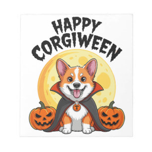Halloween Corgiween, Spooky Corgi Dog Notepad