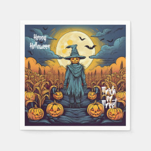 Halloween Corn Field & Scare Crow Napkin
