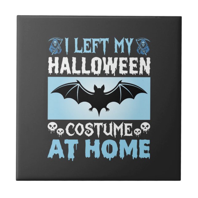 Halloween Costume At Home Funny Bat Design Ceramic Tile (Front)