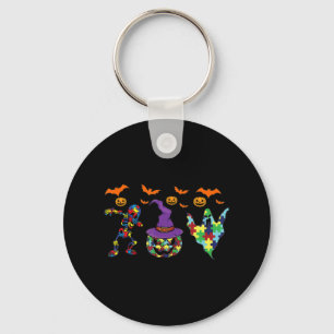 Halloween costume Autism Awareness Pumpkin Witch P Key Ring