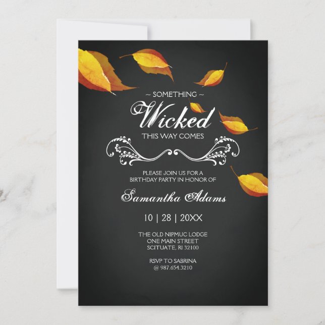 Halloween Costume Birthday Party Invitation (Front)