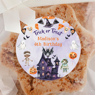Halloween Costume Birthday Trick or Treat Party Classic Round Sticker