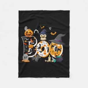 Halloween Costume Boo Owl Witch Hat Spider Pumpkin Fleece Blanket