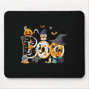 Halloween Costume Boo Owl Witch Hat Spider Pumpkin Mouse Pad