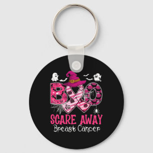 Halloween Costume Boo Scare Away Breast Cancer Key Ring