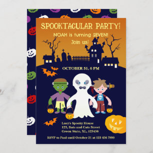 Halloween Costume Boy Birthday Party  Invitation