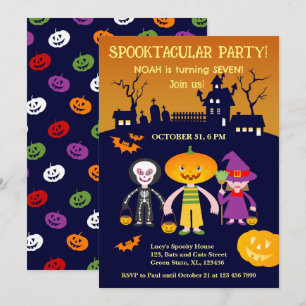 Halloween Costume Boy Birthday Party  Invitation