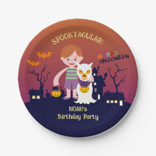 Halloween Costume Boy Birthday Party Paper Plate
