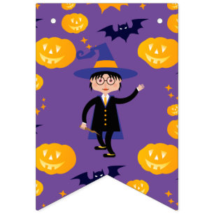 Halloween Costume Boy Wizard Birthday Party  Bunting