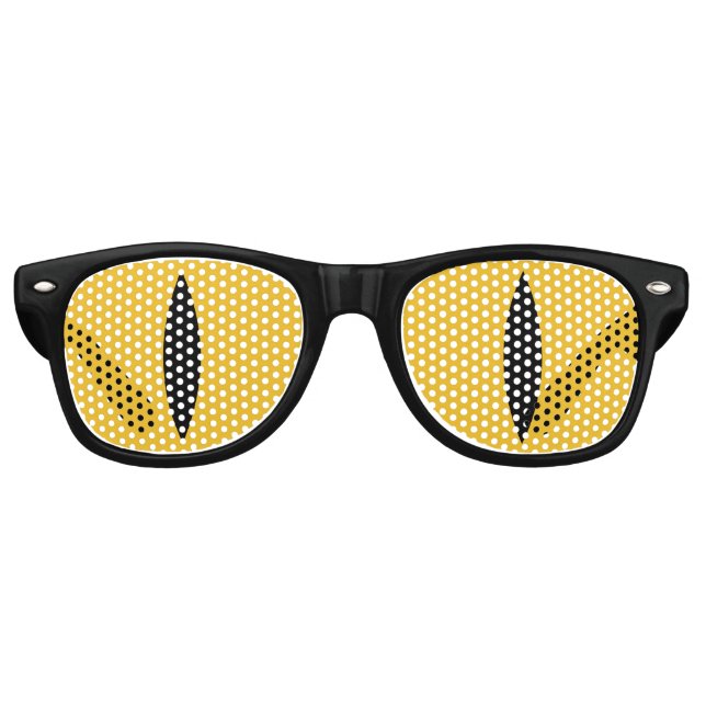 Halloween Costume Cat Eyes Glasses. (Yellow) Retro Sunglasses (Front)