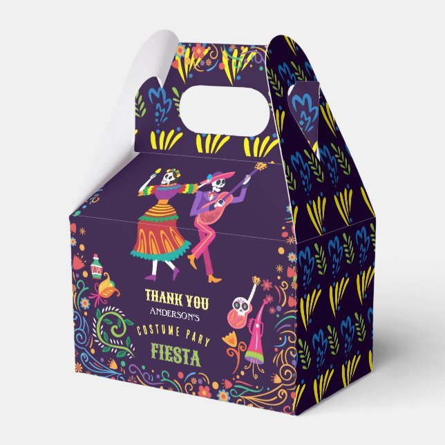 Halloween Costume Colourful Party De los Muertos Favour Box (Front Side)