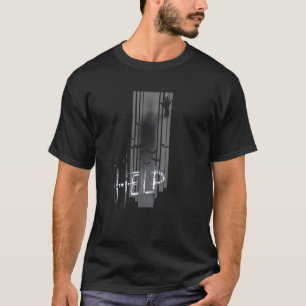 Halloween Costume Creepy Horror Shadow Motif Help T-Shirt