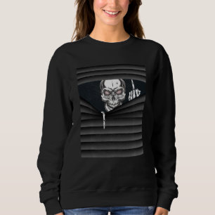 Halloween Costume Creepy Skeleton Middle Finger Cu Sweatshirt