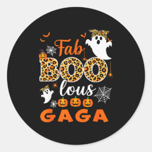 Halloween Costume Cute Leopard Boo Gaga Soky Ghost Classic Round Sticker