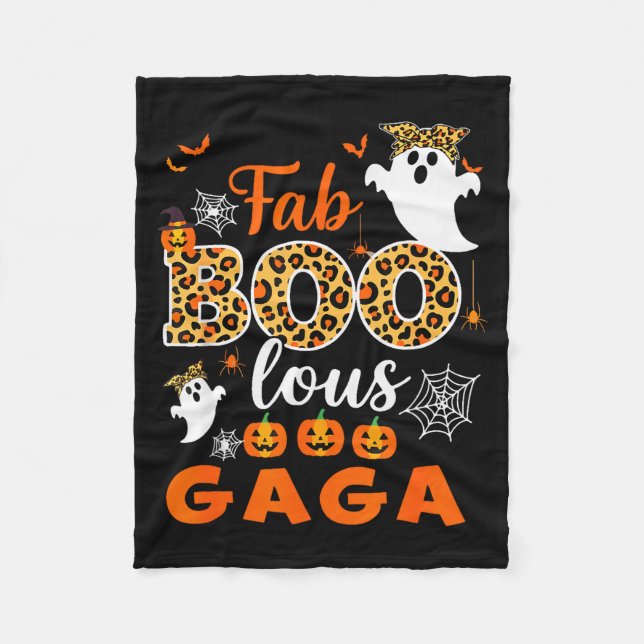 Halloween Costume Cute Leopard Boo Gaga Soky Ghost Fleece Blanket (Front)