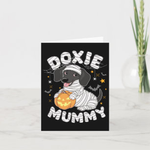 Halloween Costume Dachshund Dog Lover Doxie Mummy Card