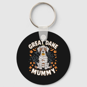 Halloween Costume Dog Lover Great Dane Mummy Key Ring
