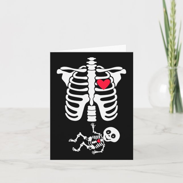 Halloween Costume For Pregnant Mum To Be Skeleton  Card (Front)