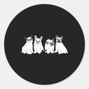 Halloween Costume French Bulldog Ghost  Classic Round Sticker