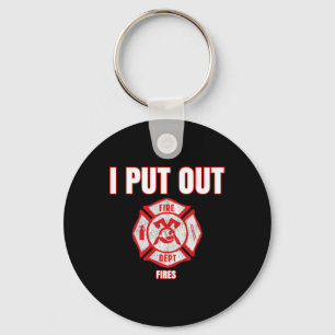 Halloween Costume Fun Firefighter I Put Out Fires  Key Ring