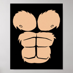 Halloween Costume Fun Monkey Gorilla Chest Suit Ha Poster