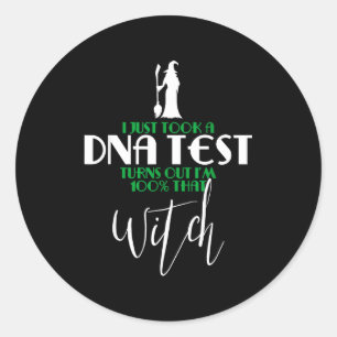 Halloween costume - funny 100% that witch classic round sticker