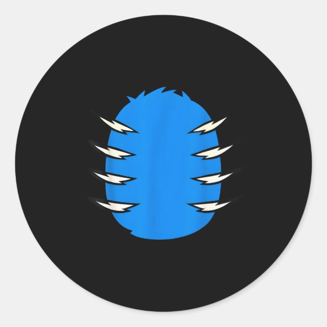 Halloween Costume Funny Blue Tiger Diy Group Match Classic Round Sticker (Front)