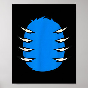 Halloween Costume Funny Blue Tiger Diy Group Match Poster