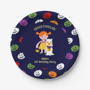 Halloween Costume Girl Birthday Party Paper Plate