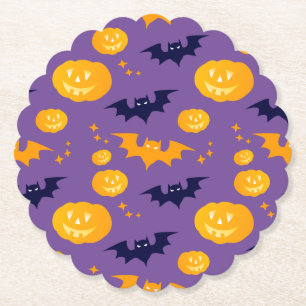 Halloween Costume Girl Witch Birthday Party Paper Coaster