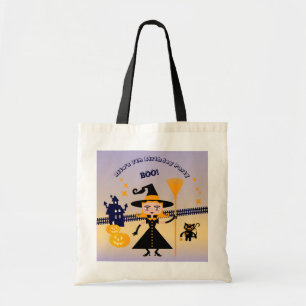 Halloween Costume Girl Witch Birthday Party Tote Bag