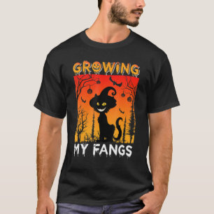 Halloween Costume Growing My Fangs Cat Love T-Shirt