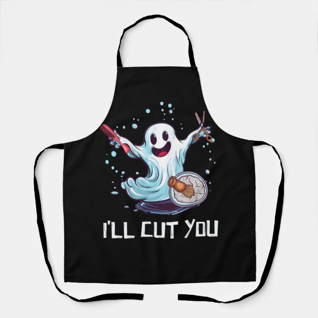 Halloween Costume Hairdresser Ghost Hairstylist I' Apron (Front)