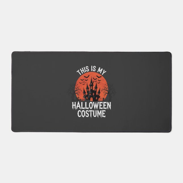 Halloween Costume Haunted Castle Vector Design Desk Mat (Front)