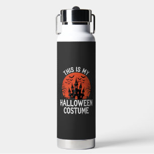 Halloween Costume Haunted Castle Vector Design Water Bottle