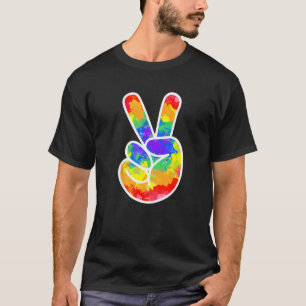 Halloween Costume Hippie 60s 70s Tie Dye Finger Pe T-Shirt