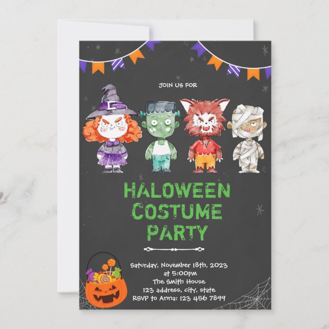 Halloween costume invitation (Front)