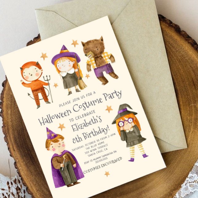 Halloween Costume Kids Birthday Party Invitation (Creator Uploaded)