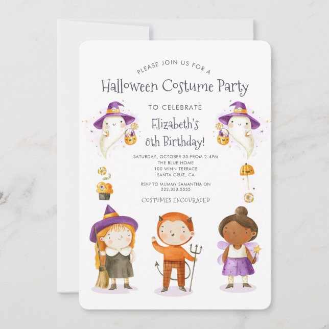 Halloween Costume Kids Birthday Party Invitation (Front)