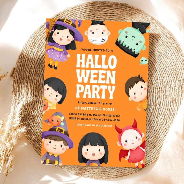 Halloween Costume Kids Trick Treat Party  Invitation (Creator Uploaded)