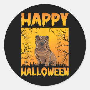 Halloween Costume Men Women Kids Funny Shar Pei Do Classic Round Sticker
