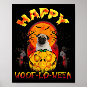 Halloween Costume Men Women Pug Funny Dog Fun Poster