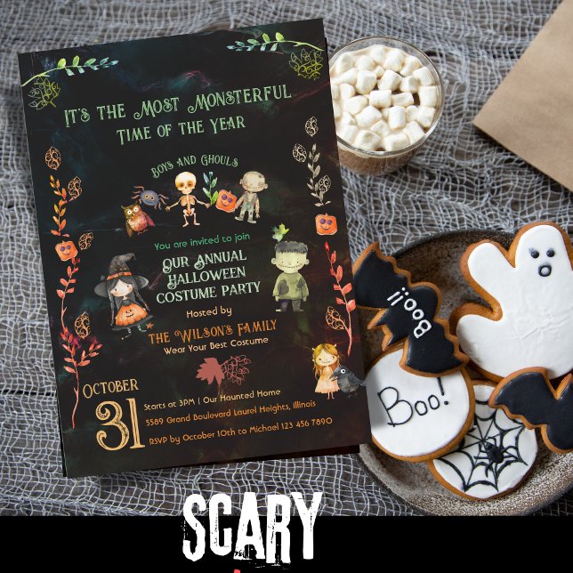  Halloween Costume Monster Party Kids Invitation (Halloween Costume Monster Party Kids Invitation)