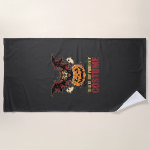 Halloween Costume Monster Pumpkin Gothic Vector De Beach Towel