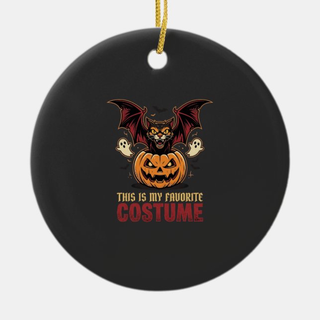 Halloween Costume Monster Pumpkin Gothic Vector De Ceramic Ornament (Front)