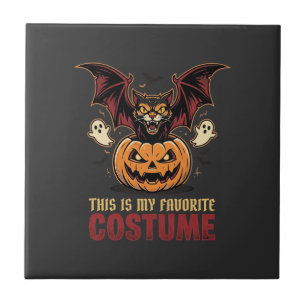 Halloween Costume Monster Pumpkin Gothic Vector De Ceramic Tile