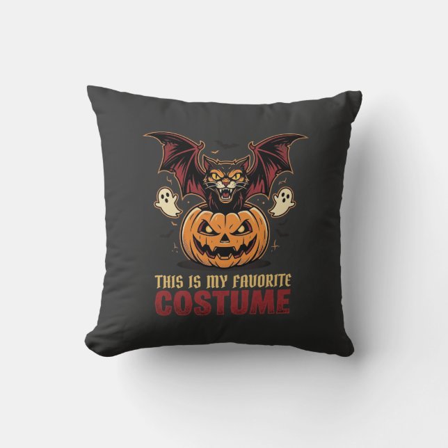 Halloween Costume Monster Pumpkin Gothic Vector De Cushion (Front)