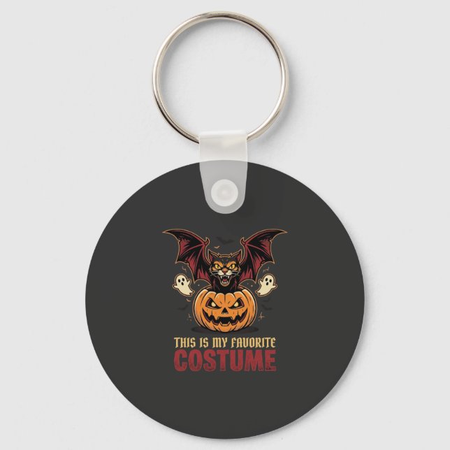 Halloween Costume Monster Pumpkin Gothic Vector De Key Ring (Front)